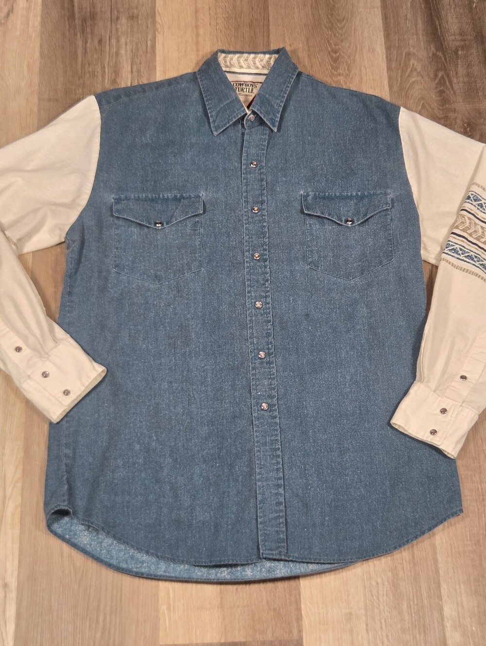 Cowboys' Turtle Association men's western long-sleeve button-down shirt Large